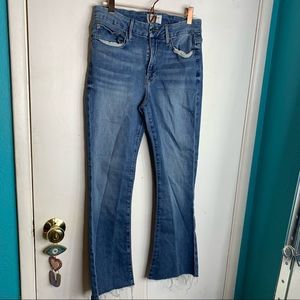 FRAME Le crop mini boot high rise jeans raw hem